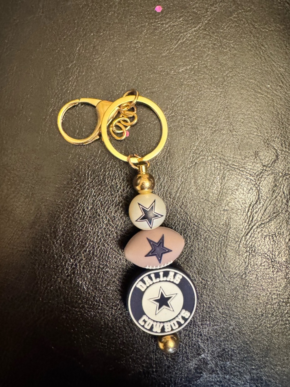 Dallas Cowboys Gold-Tone Beaded Key & Card Holder -